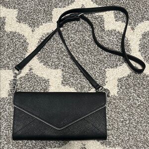 Rebecca Minkoff wallet on chain, black EUC!